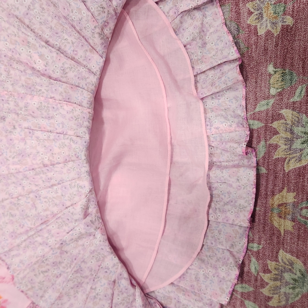 LoveShackFancy Ruffle Mini Skirt in Exploded Pink XS - Picture 7 of 9